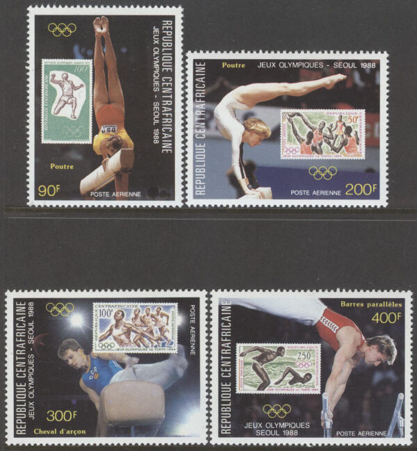 Centralafrika - M 1331-1334 OS i Seoul 1988 III Gymnastik, serie 4 kpl **