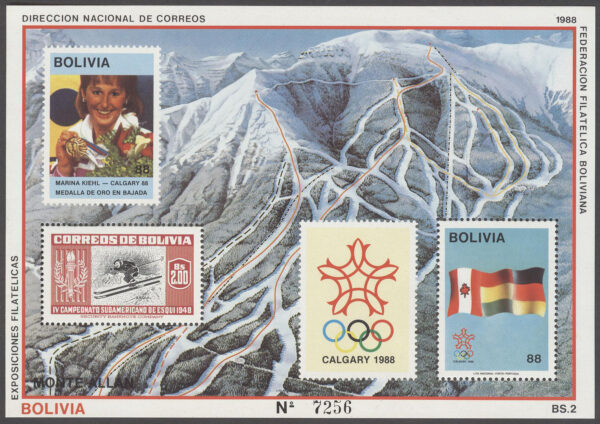 Bolivia - M BL 173 OS i Calgary 1988 Segrare M Kiehl, Block **