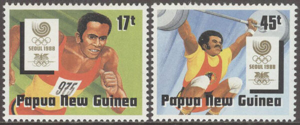 Papua Nya Guinea - M  578-579 OS i Seoul 1988 Löpning & Tyngdlyftning, 2 kpl **