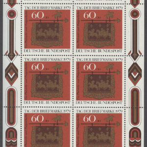 Tyskland – M 1023 Frimärkets Dag 1979 – Posthusskylt, Miniark kpl **