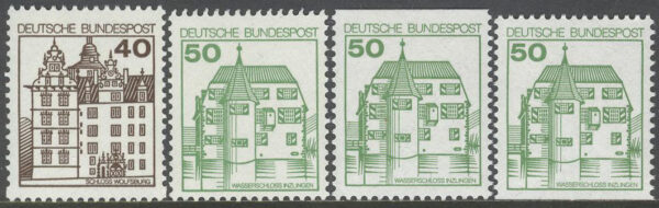 Tyskland - M 1037-1038 A-C-D I Borgar & Slott IV bla i Inzlingen, serie 4 kpl **