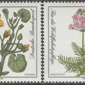 Tyskland – M 1108-1111 Blommor – Hotade bla Sjönöt, 4 kpl **