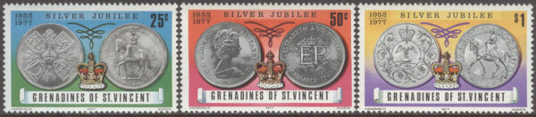 St. Vincent Grenadines - M  115-117 Elisabeth II 25 år på Tronen, serie 3 kpl **
