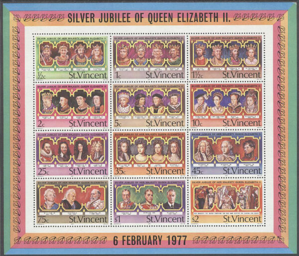 St. Vincent - M BL   6 Elisabeth II 25 år på Tronen, Block **