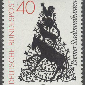 Tyskland – M 1120 Bremens stadsmusikanter – Musik – Djur, 1 kpl **