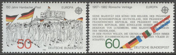 Tyskland - M 1130-1131 Europa CEPT 1982 Historiska händelser, 2 kpl **