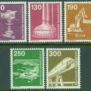 Tyskland – M 1134-1138 Industri & Teknik III, bl.a. kamera & magnetbana, 5 kpl **