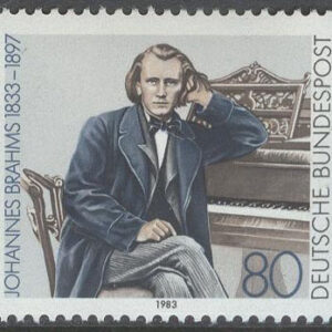 Tyskland – M 1177 Johannes Brahms 150 år – Kompositör – Musik, 1 kpl **