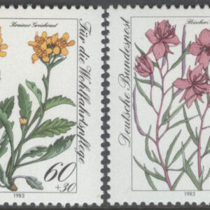 Tyskland – M 1188-1191 Hotade Blommor i Alperna bla Torta, 4 kpl **