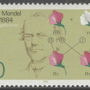 Tyskland – M 1199 Gregor Johann Mendel död i 100 år – Ärftlighetsforskare, 1 kpl **