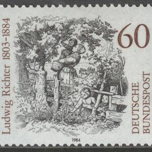 Tyskland – M 1213 Ludwig Richter död i 100 år – Konstnär, märke kpl **