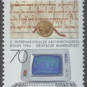 Tyskland – M 1224 Intertat. Arkivkongress – Medeltida brev – Dator, märke kpl **