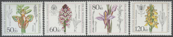 Tyskland - M 1225-1228 Blommor - Orkidéer, 4 kpl **