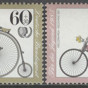 Tyskland – M 1242-1245 Historiska cyklar – Ungdomsåret 1985, serie 4 kpl **