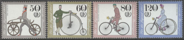 Tyskland - M 1242-1245 Historiska cyklar - Ungdomsåret 1985, serie 4 kpl **