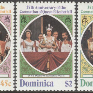 Dominica – M  577-559 C Kröning av Elisabeth II 25 år, serie 3 kpl **