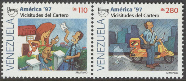 Venezuela - M 3111-3112 Postutdelning - Motorcykel, par kpl **