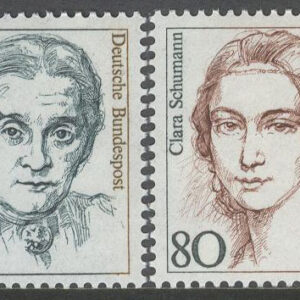 Tyskland – M 1304-1305 Historiska kvinnor I bla C Schumann – Pianist – Musik, 2 kpl **