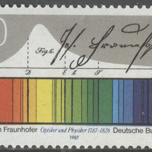 Tyskland – M 1313 Joseph von Fraunhofer 200 år – Optiker & Fysiker, märke kpl **