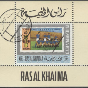 Ras Al Khaima – M  476 A Fotboll – Philympia 1970 – Frimärke på Frimärke, Block