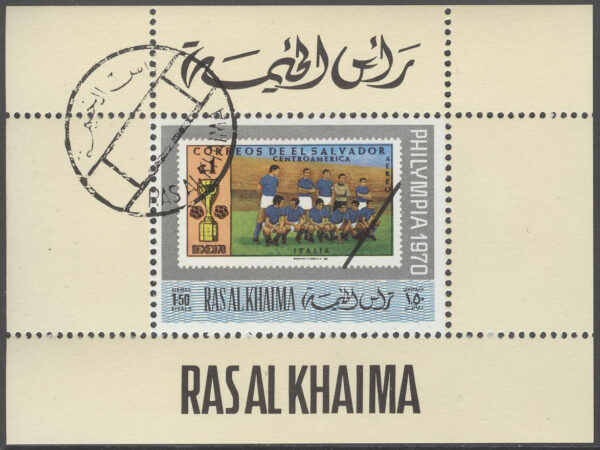 Ras Al Khaima - M  476 A Fotboll - Philympia 1970 - Frimärke på Frimärke, Block