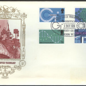 England – FDC 1969-10-01 – Postens teknologi, 4 kpl