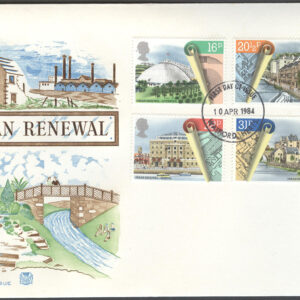 England – FDC 1984-04-10 – Sanering av Städer bla Liverpool, serie 4 kpl