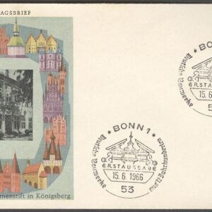Tyskland – FDC 1966-06-15 – Berömda tyska byggnader – Wittenberg, märke kpl
