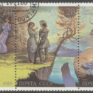 Sovjet – M 6009-6013  J. F. Cooper 200 år – Författare USA, 5-strip kpl