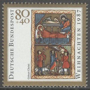 Tyskland – M 1346 Jul 1987 – Konst – Kristi födelse, märke kpl **