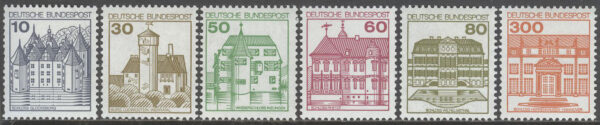 Tyskland - M  913-914,1028,1038,1140,1143 A II Borgar & Slott, serie 6 kpl **