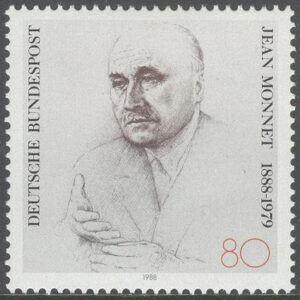Tyskland – M 1372 Jean Monnet 100 år – Politiker, märke kpl **