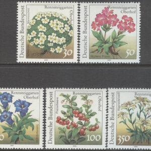 Tyskland – M 1505-1509 Blommor – Natur- & Miljöskydd, serie 5 kpl **