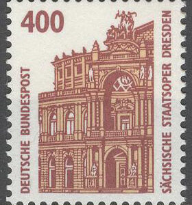 Tyskland – M 1562 Sevärdheter XI – Semperoper i Dresten – Byggnad, märke kpl **