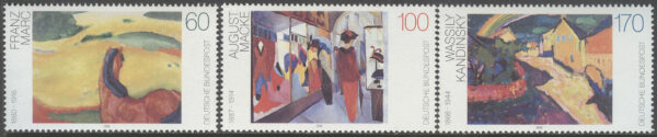 Tyskland - M 1617-1619 Tyska konstnärer I bla Franz Marc, serie 3 kpl **