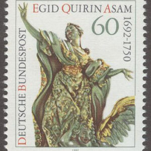 Tyskland – M 1624 Egid Quirin Asam 300 år – Skulptör, märke kpl **