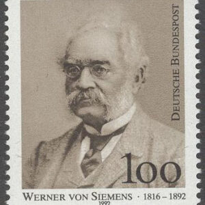 Tyskland – M 1642 Werner von Siemens död i 100 år – Ingenjör, märke kpl **