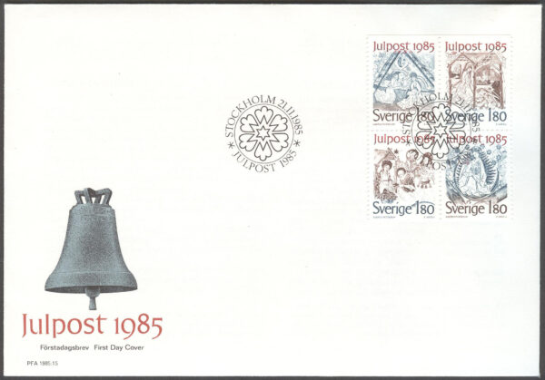 Sverige - FDC 1985-11-21 - Jul 1985, 4-Block kpl Vinjett 1