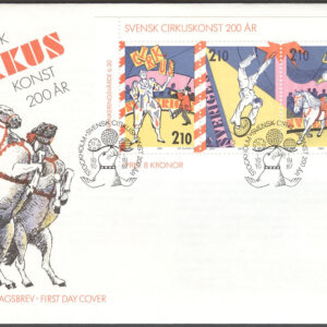 Sverige – FDC 1987-10-10 – Cirkuskonsten i Sverige 200 år, HBL kpl Vinjett 1