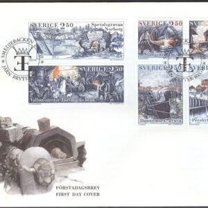 Sverige – FDC 1991-08-27 – Järn bryter bygd, serie 6 kpl Vinjett 1