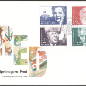 Sverige – FDC 1991-11-20 – Nobelpristagare – Fred, serie 4 kpl Vinjett 1