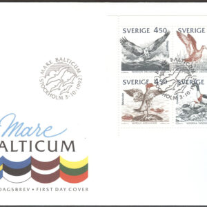 Sverige – FDC 1992-10-03 – Mare Balticum, serie 4 kpl Vinjett 1