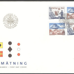 Sverige – FDC 1993-10-02 – Sjömätningen 350 år, serie 4 kpl Vinjett 1