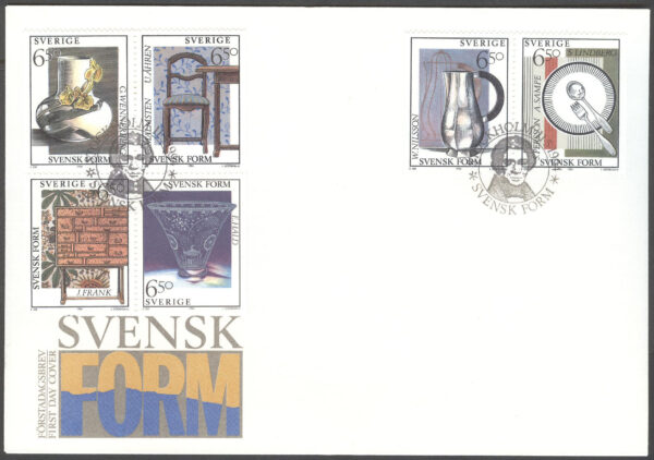 Sverige - FDC 1994-05-11 - Svensk form, serie 6 kpl Vinjett 1