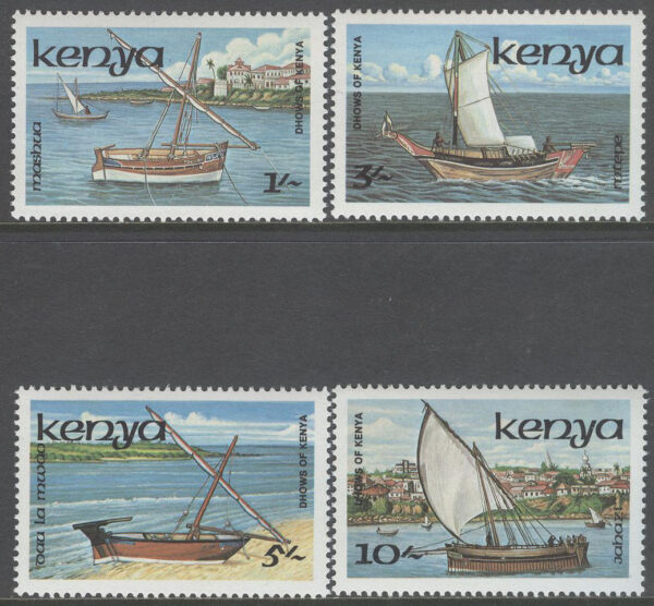 Kenya - M  374-377 Segelbåtar bla Jahazi, serie 4 kpl **