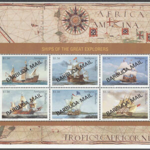Barbuda – M BL 133 Fartyg – Amerika upptäckt 500 år, Block **