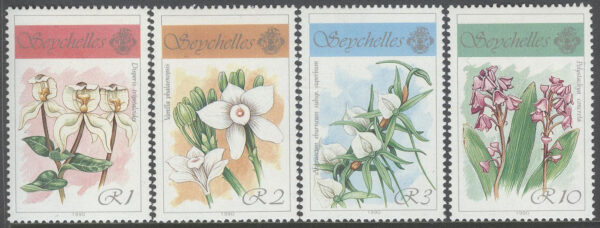 Seychellerna - M  714-717 Blommor - Orkidéer II, serie 4 kpl **