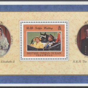 British Indian Ocean Ter. – M BL   9 Guldbröllop Elisabeth II & Prins Philip, Block **