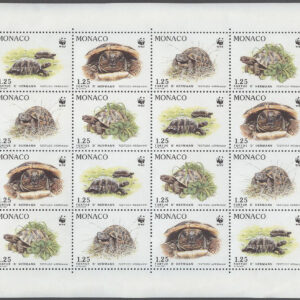Monaco – M 2046-2049 Havsdjur – Grekisk Sköldpadda – Naturskydd – WWF, Miniark kpl **