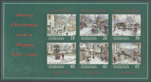 Guernsey - M BL  25 Jul 2000 - Konst - Kyrkor i bla St. Martin, Block **